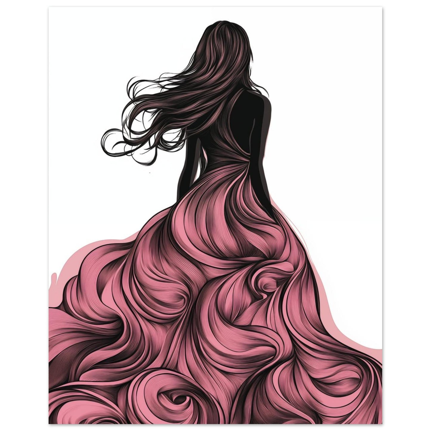 Frau im fließenden Kleid 40x50 cm - Pixara