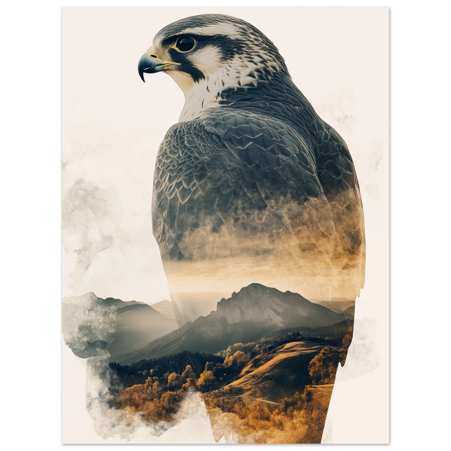 Doppelbelichtung Falke 30x40 cm - Pixara