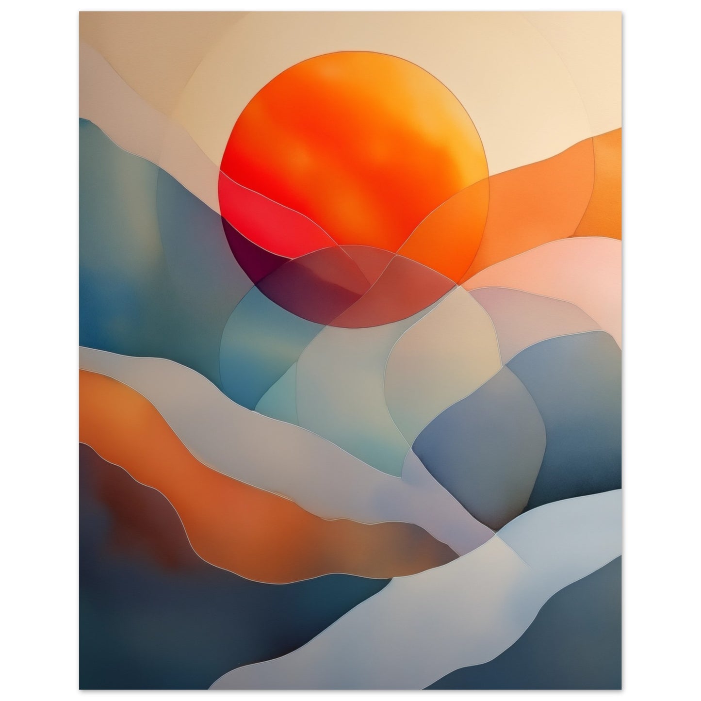 Sonnenuntergangswellen Poster 40x50 cm - Pixara