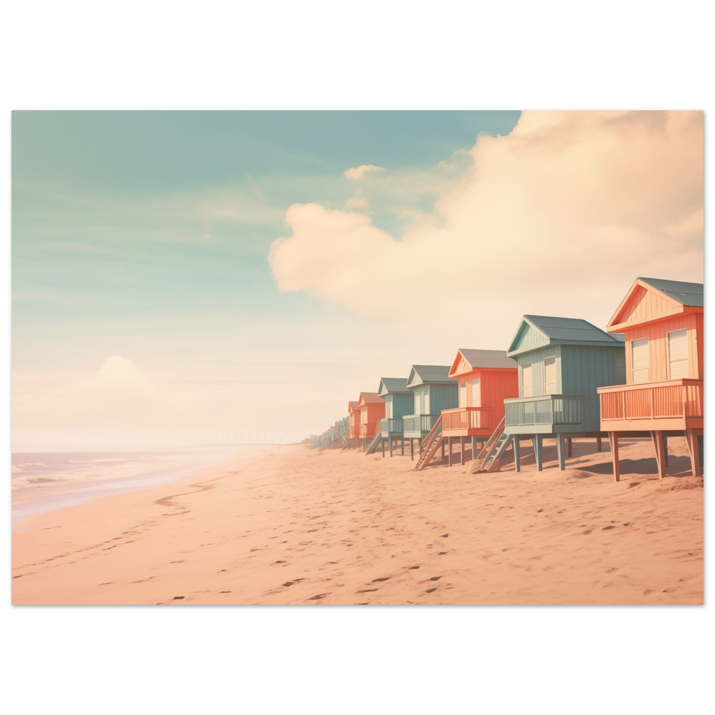 Farbtupfer am Strand Poster 50x70 cm - Pixara