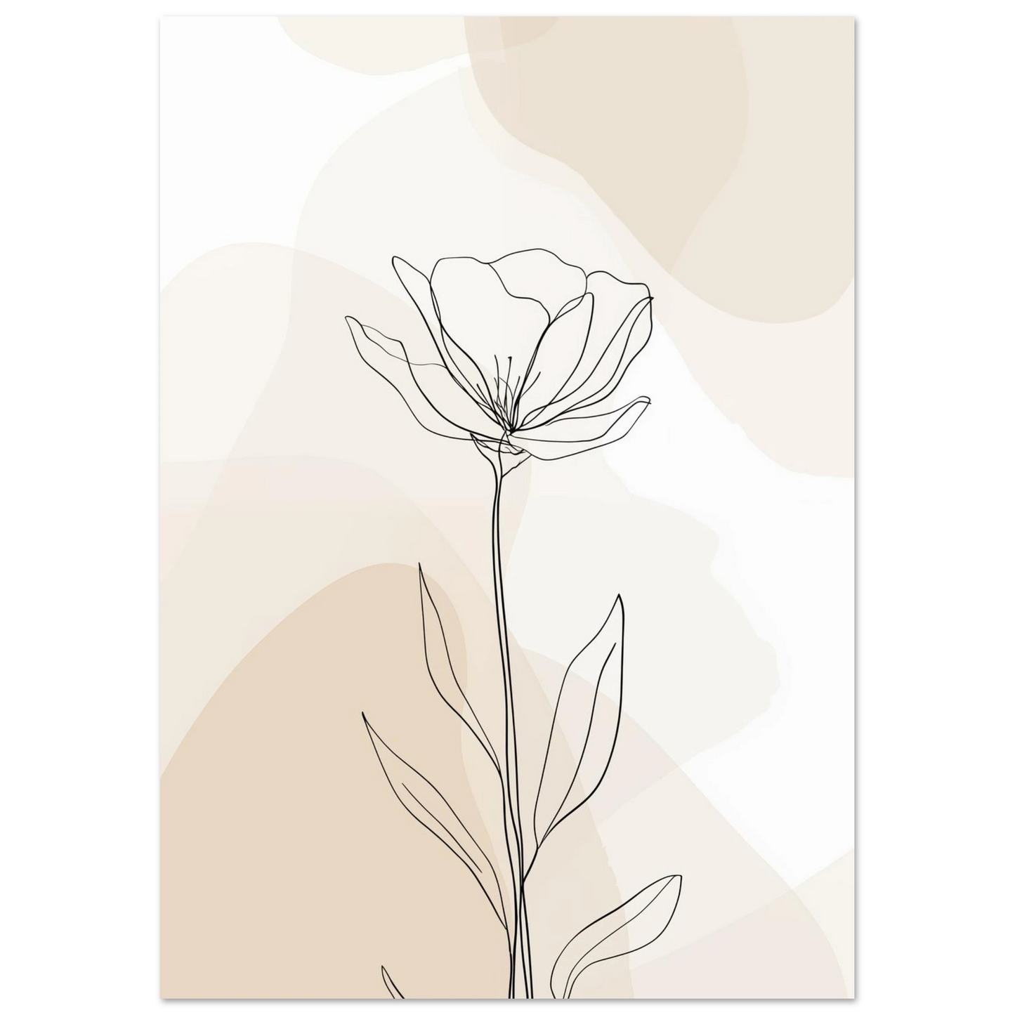 Minimalistische Blumenzeichnung Poster 21x29.7 cm - Pixara