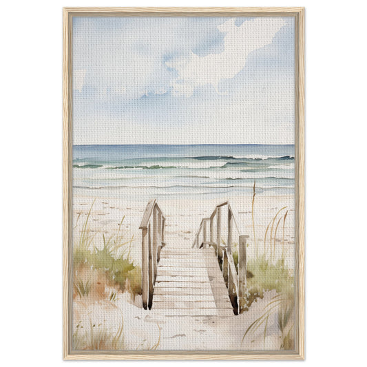 Strandzugang | Gerahmte Leinwand Holzrahmen 60x90 cm - Pixara