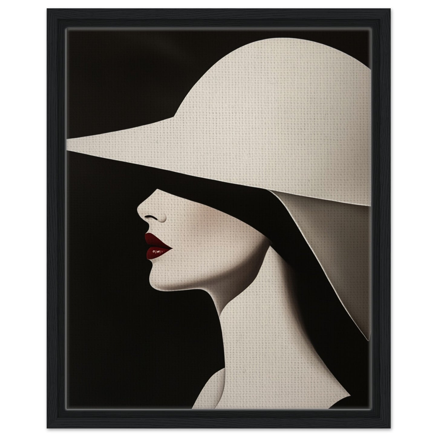 Minimalistisches Profil | Gerahmte Leinwand Schwarzer Rahmen 40x50 cm - Pixara