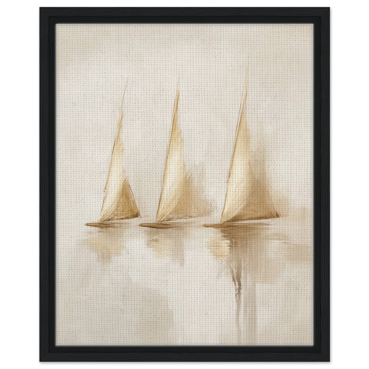 Ruhige Segel | Gerahmte Leinwand Schwarzer Rahmen 40x50 cm - Pixara