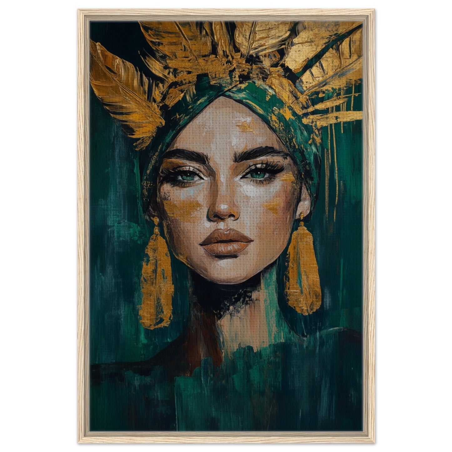 Goldene Stärke | Gerahmte Leinwand Holzrahmen 60x90 cm - Pixara