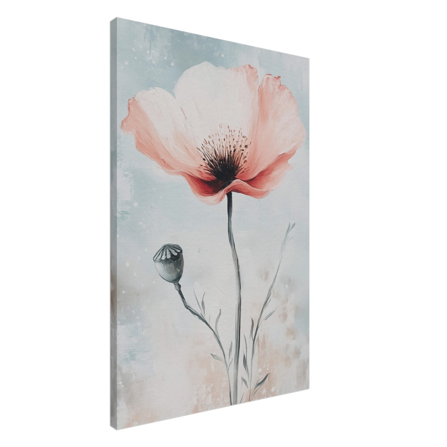 Mohnblume in sanften Farben Leinwand 60x90 cm - Pixara