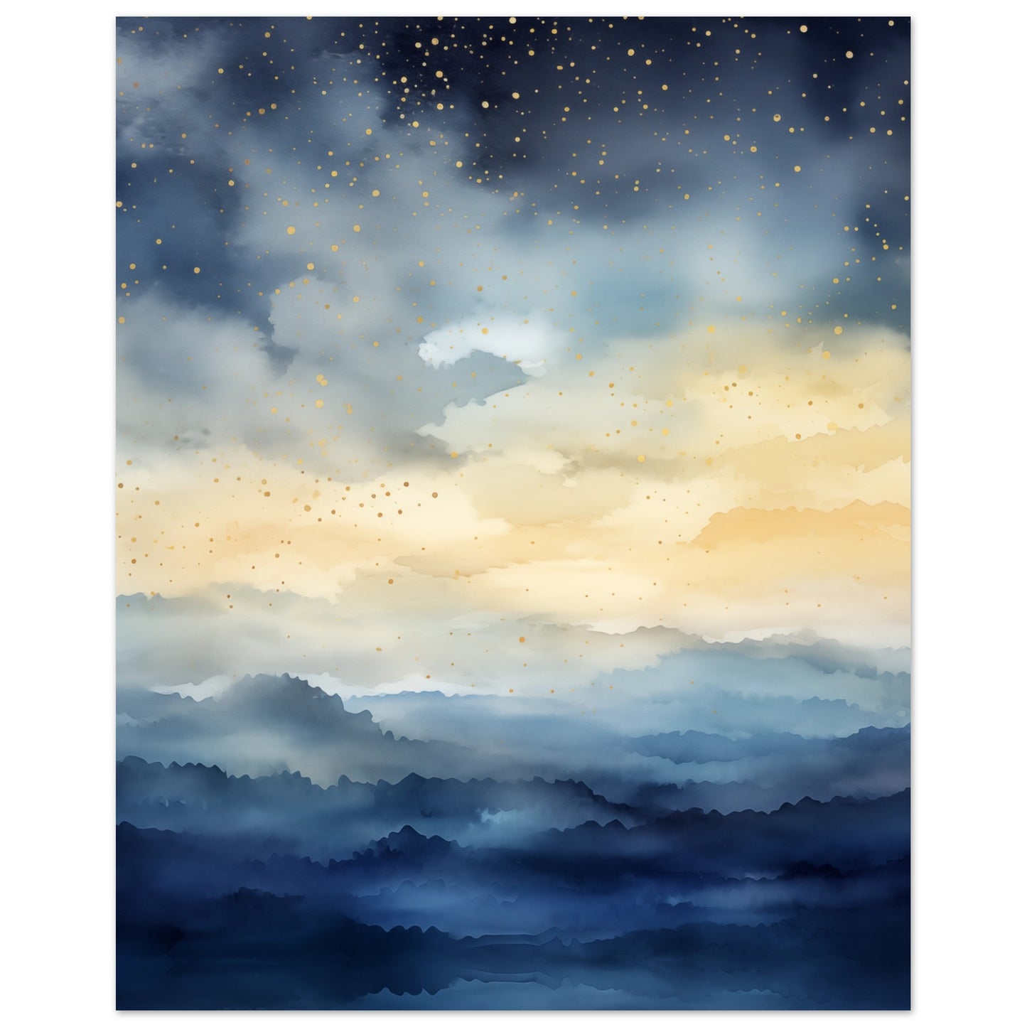 Nachthimmel über dem Meer Poster 20x25 cm - Pixara