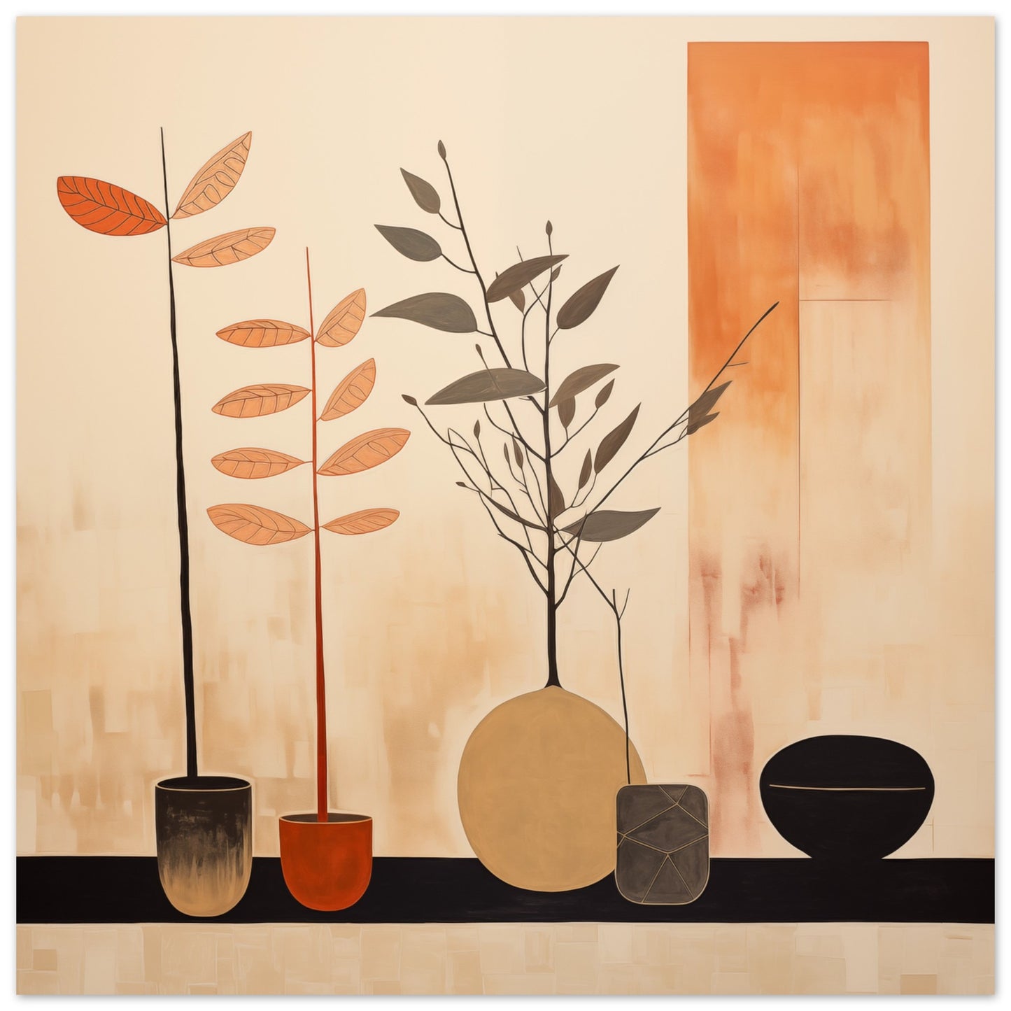 Pflanzen in Ambers Atelier Poster 30x30 cm - Pixara