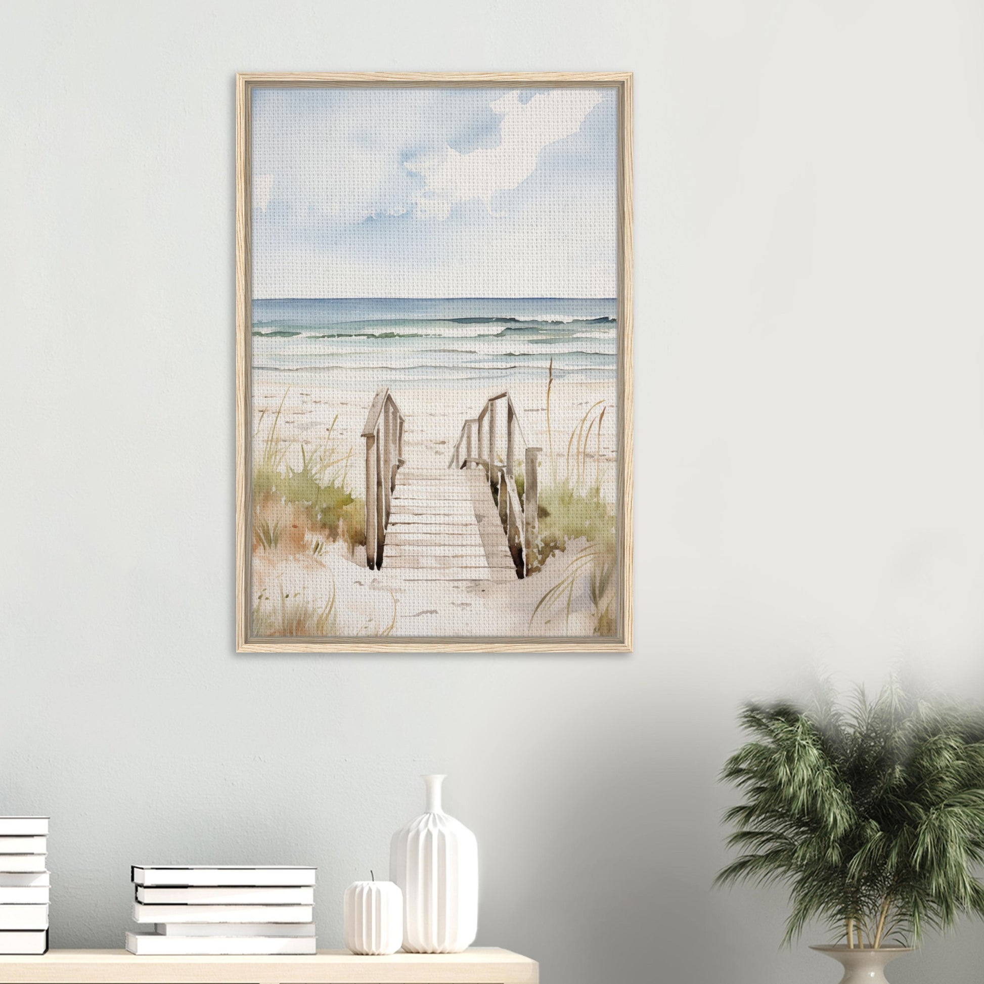 Strandzugang | Gerahmte Leinwand - Pixara