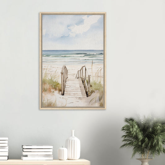 Strandzugang | Gerahmte Leinwand - Pixara