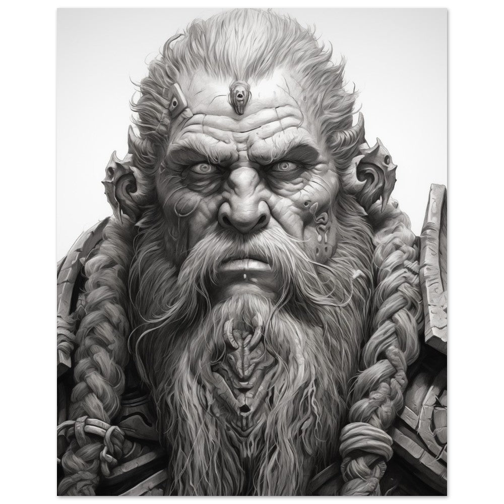 "Throrik Eisenbart" Schamane aus dem Bergreich 20x25 cm - Pixara