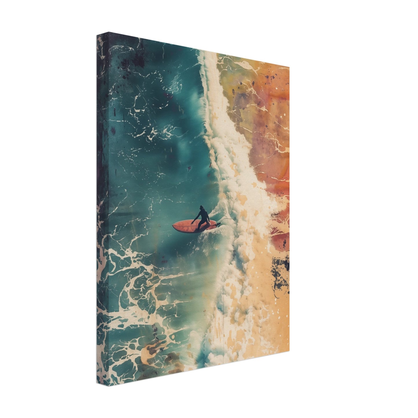 Surfer's Eclipse Leinwand 30x40 cm - Pixara