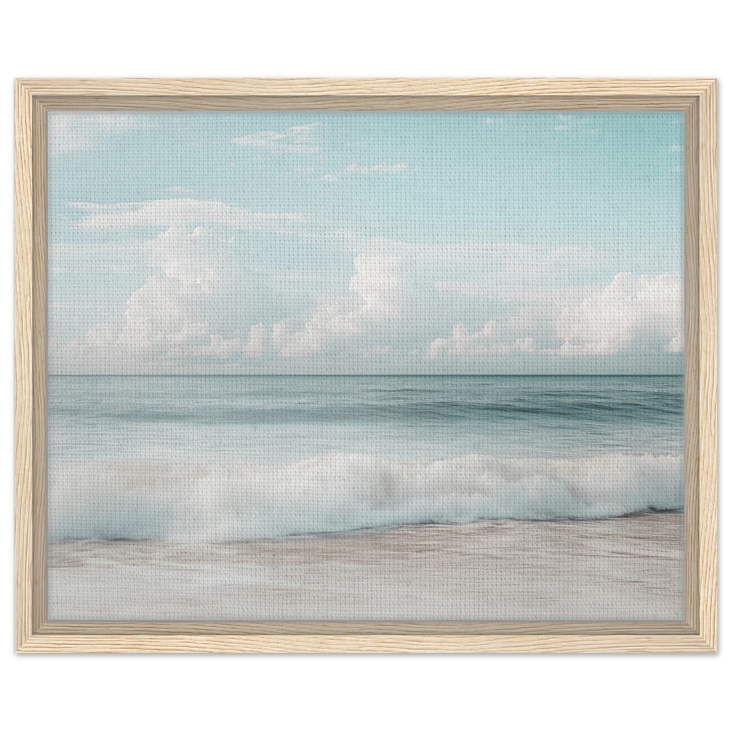 Sanfte Wellen am Strand | Gerahmte Leinwand Holzrahmen 40x50 cm - Pixara