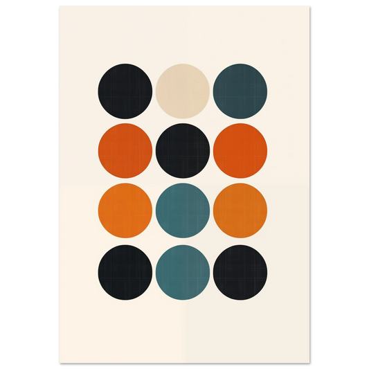Retro Farbpalette mit Kreisen Poster 70x100 cm - Pixara