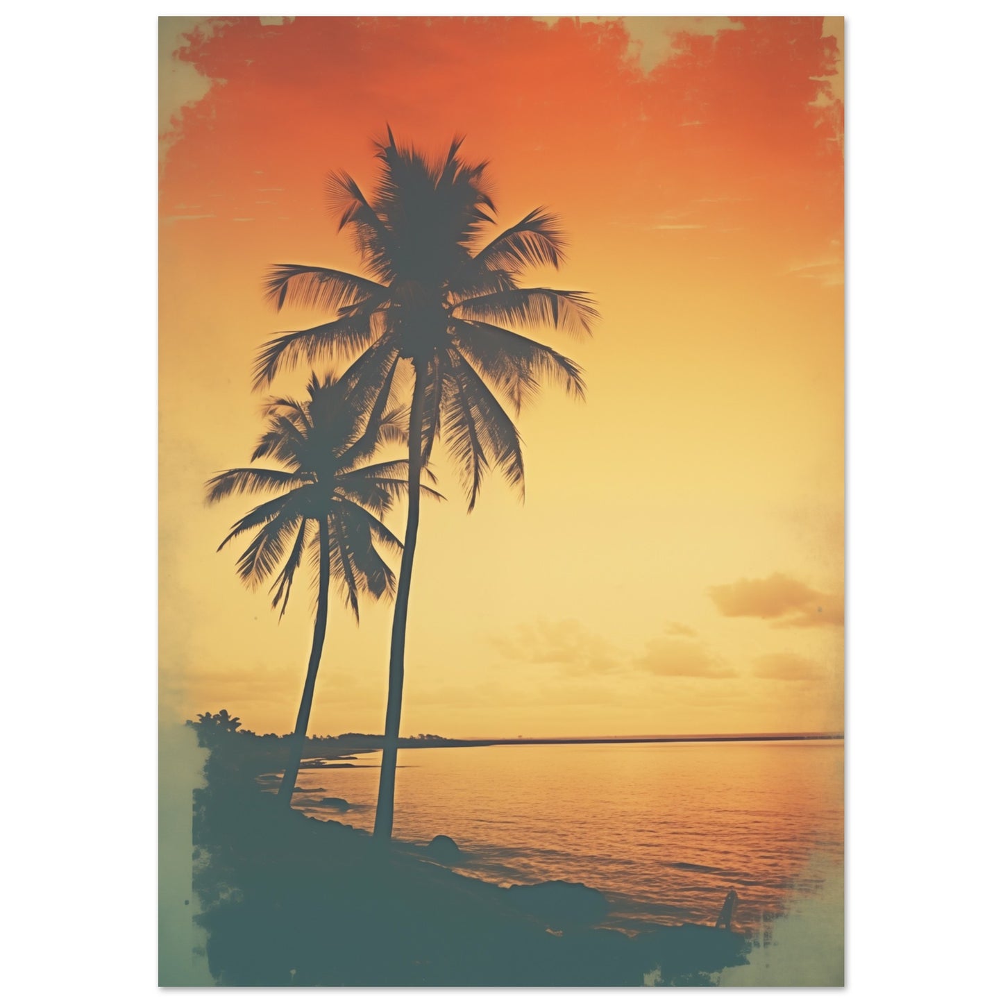 Abendruhe in Tangerine Poster A4 21x29.7 cm - Pixara