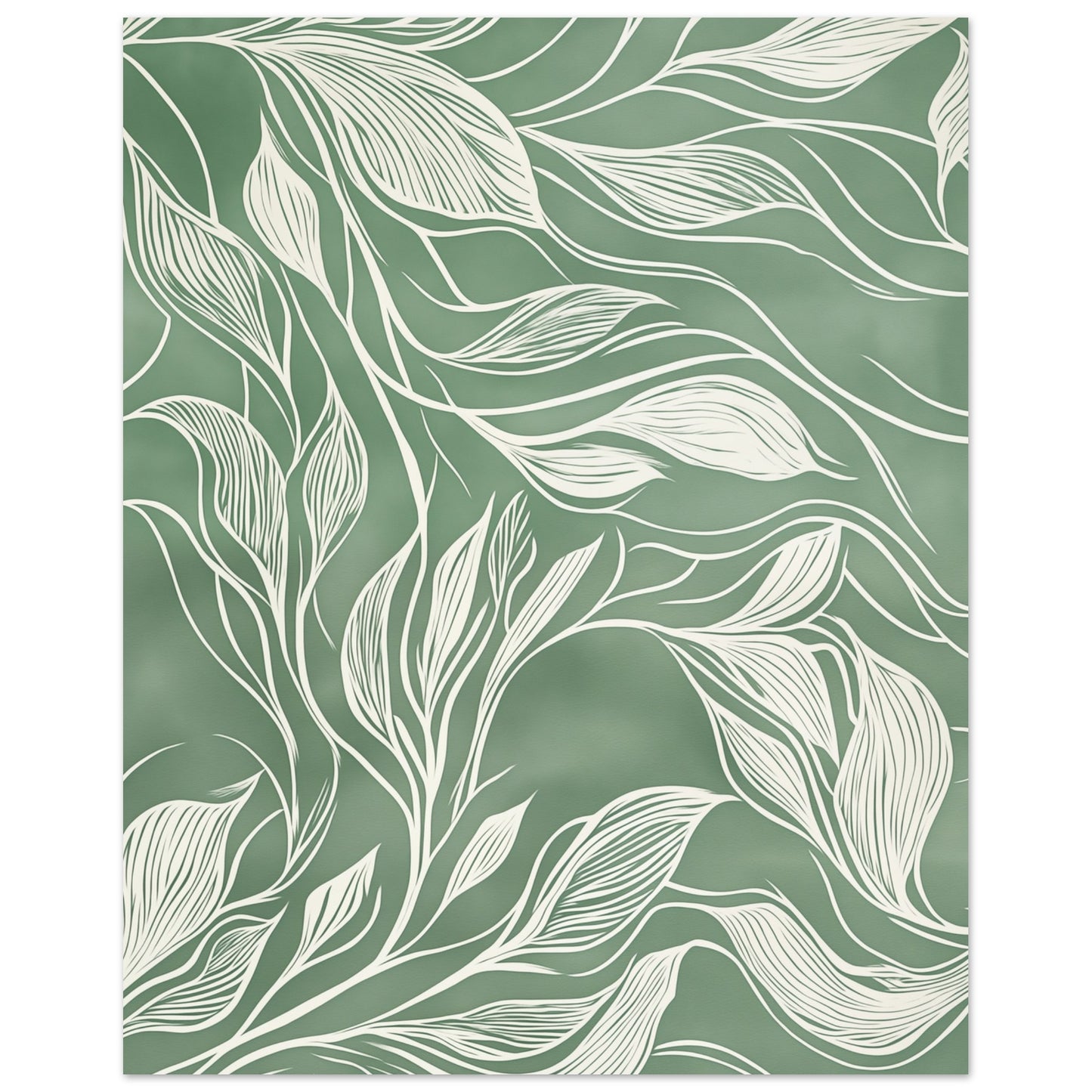 Fließende Eleganz – Abstrakte botanische Linienkunst Poster 40x50 cm - Pixara