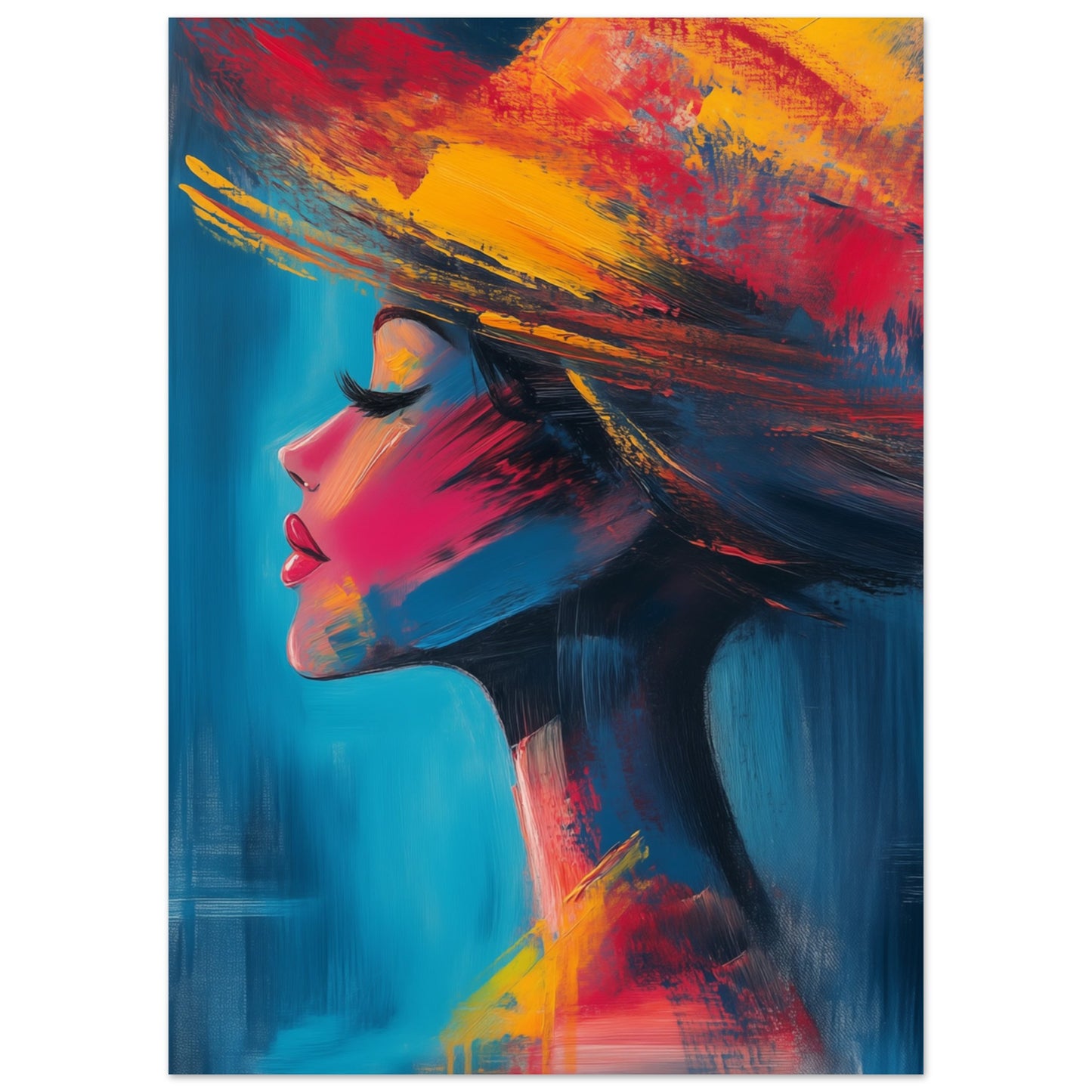 Abstrakte Eleganz in lebendigen Farben Poster 50x70 cm - Pixara
