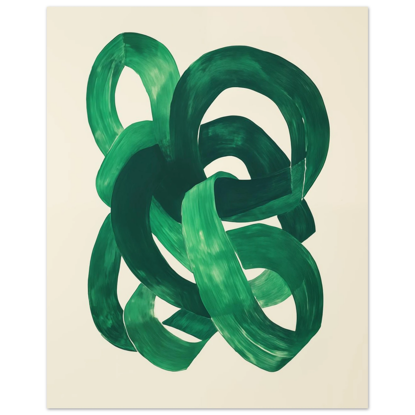 Verschlungene grüne Pinselstriche Poster 20x25 cm - Pixara