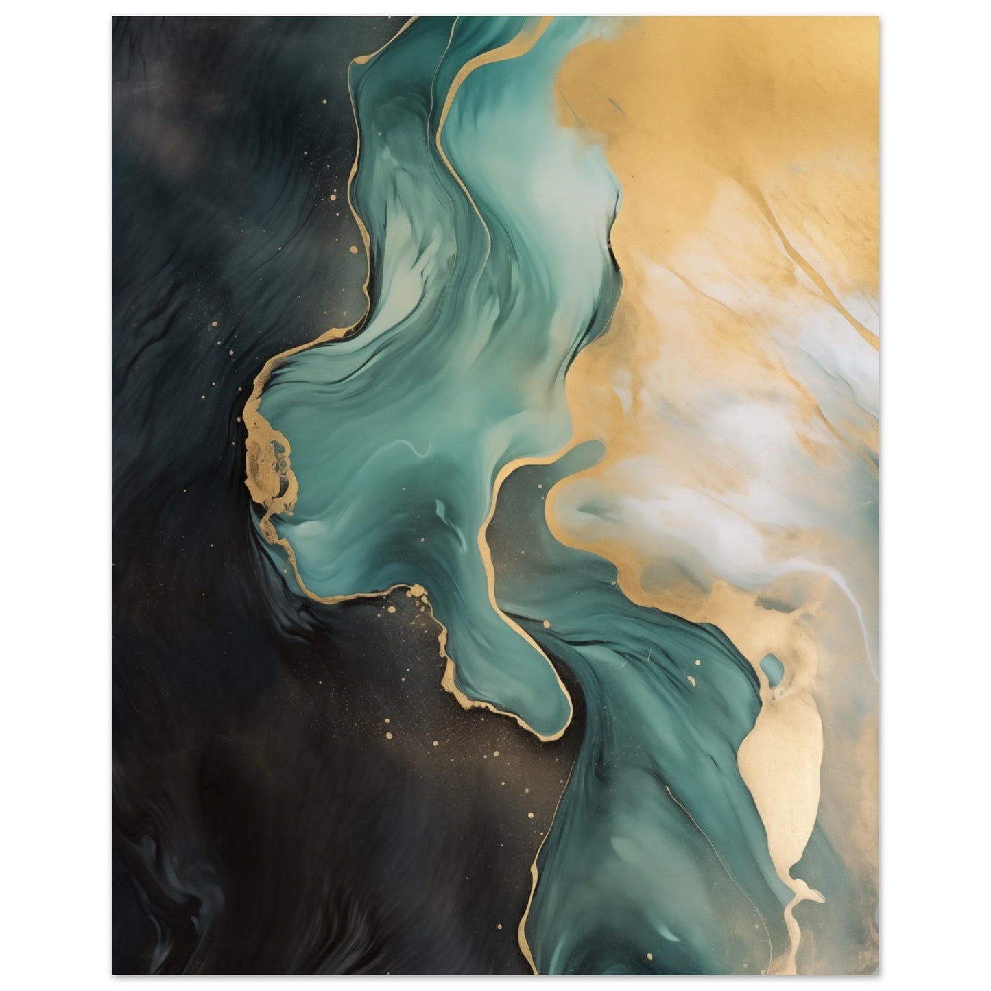 Celestial Aqua Flow Poster 40x50 cm - Pixara