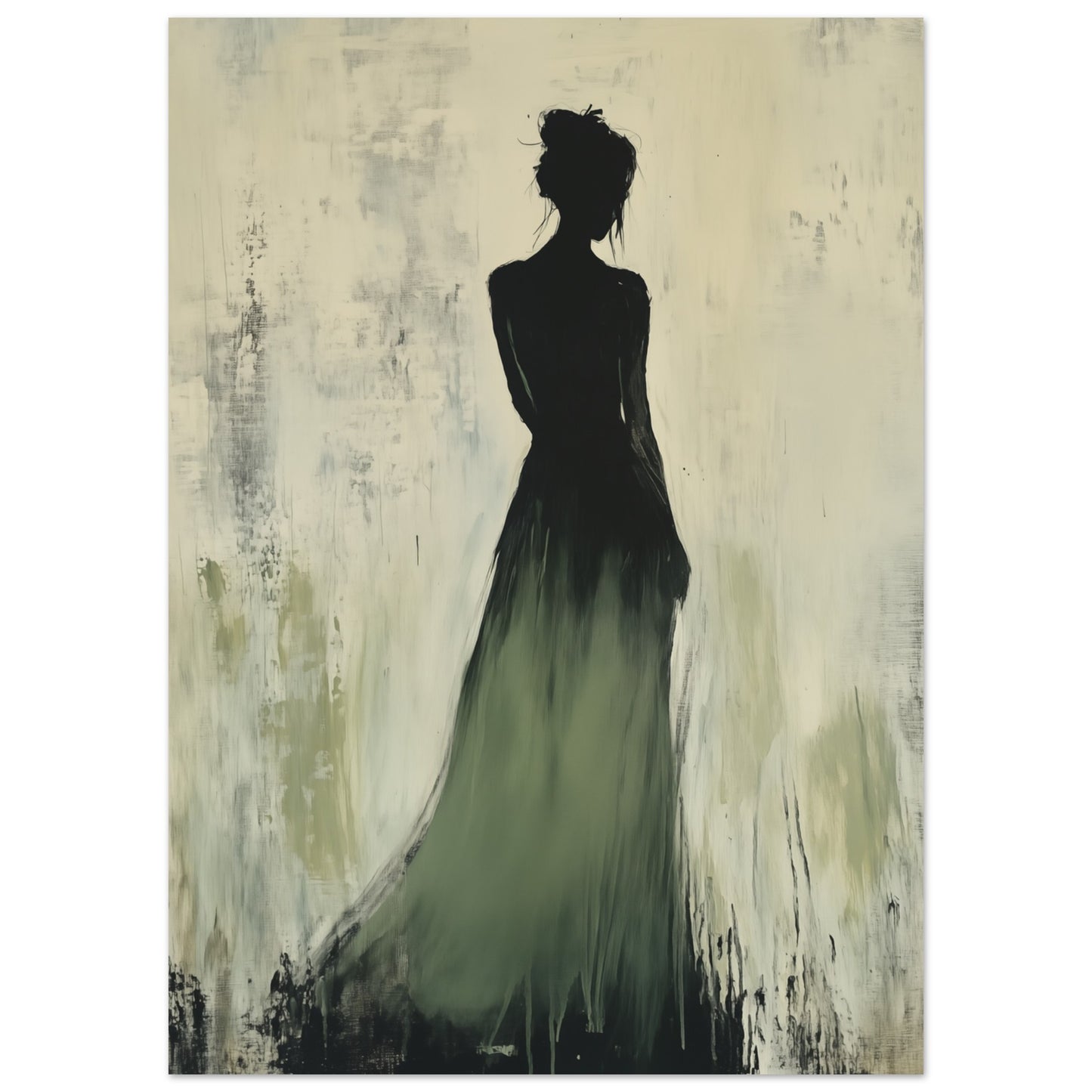 Verborgene Eleganz – Silhouette im abstrakten Stil 50x70 cm - Pixara
