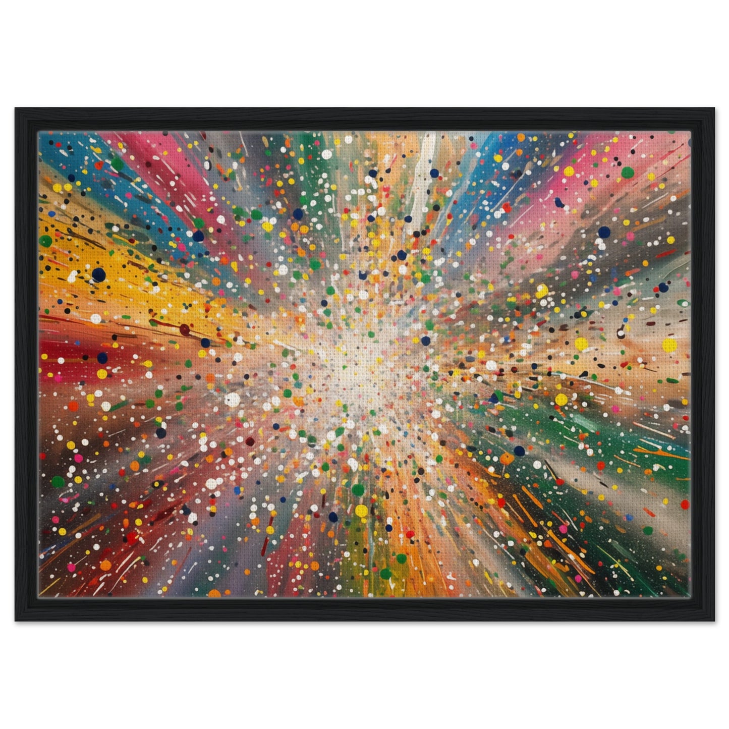 Farbexplosion - Kunst der Bewegung | Gerahmte Leinwand Schwarzer Rahmen 50x70 cm - Pixara