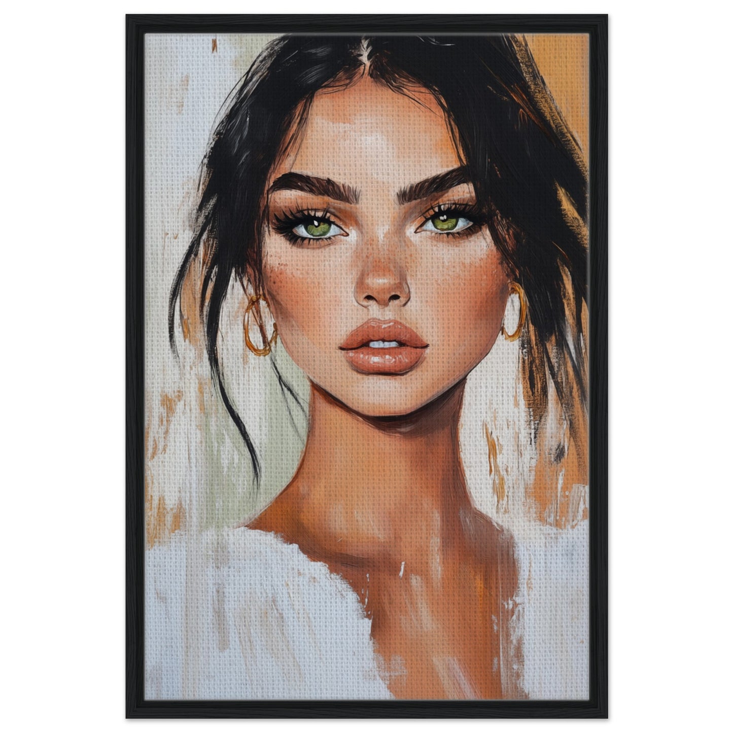 Strahlendes Porträt | Gerahmte Leinwand Schwarzer Rahmen 60x90 cm - Pixara