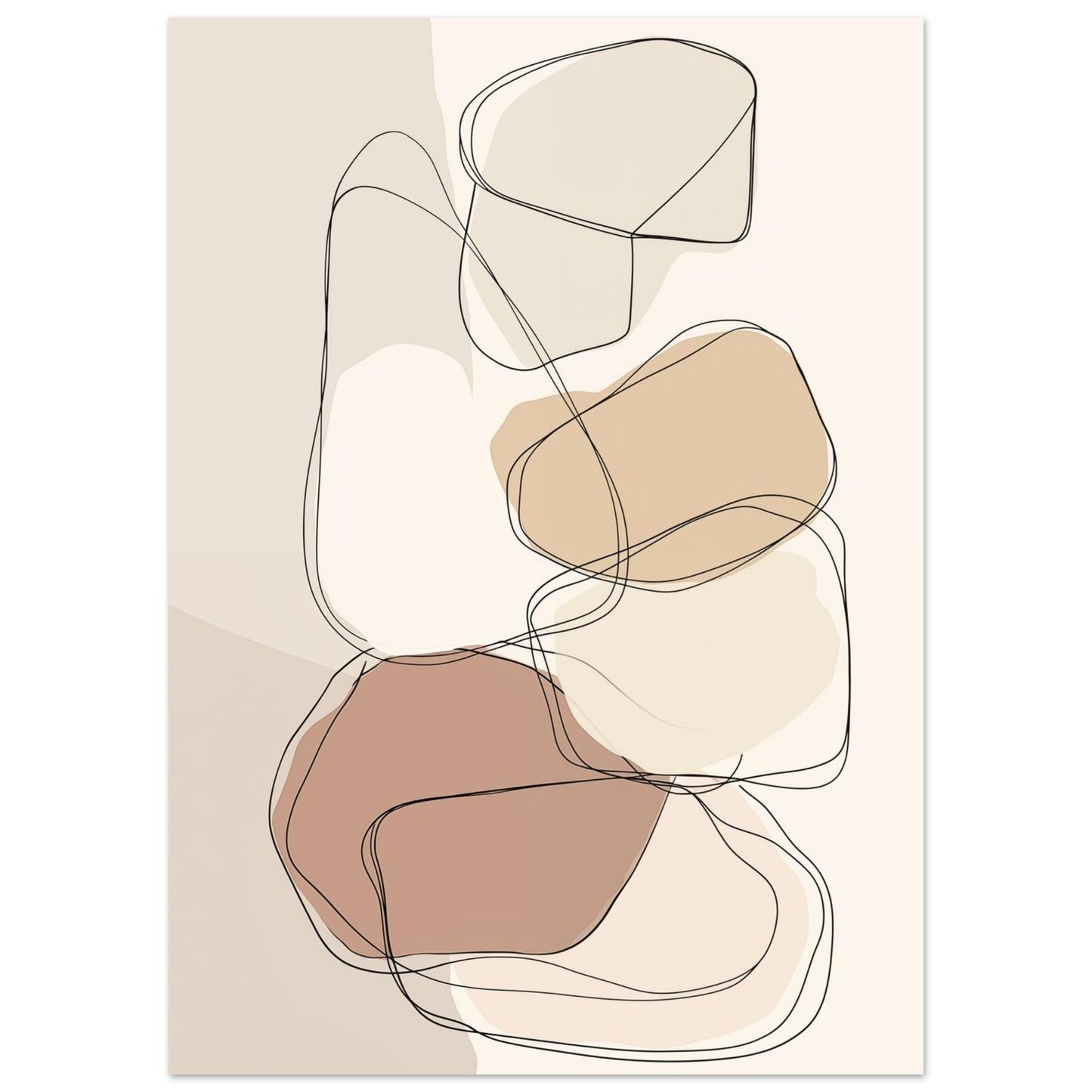 Formenspiel in Naturtönen 50x70 cm - Pixara