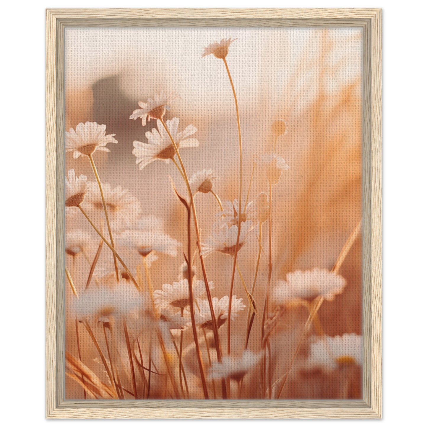 Morgendämmerung im Feld | Gerahmte Leinwand Holzrahmen 40x50 cm - Pixara