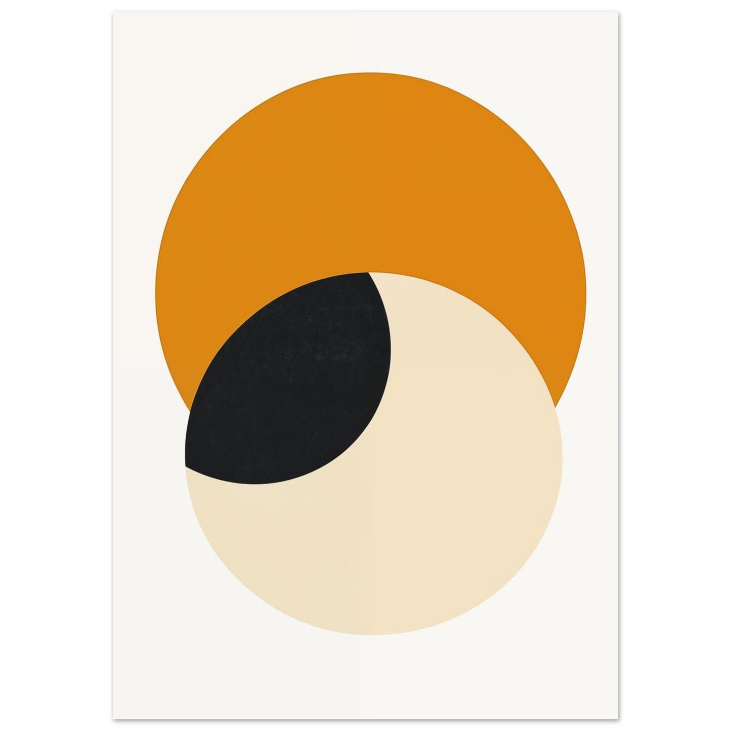 Harmonie der Kreise – Minimalistisches geometrisches Kunstwerk 50x70 cm - Pixara