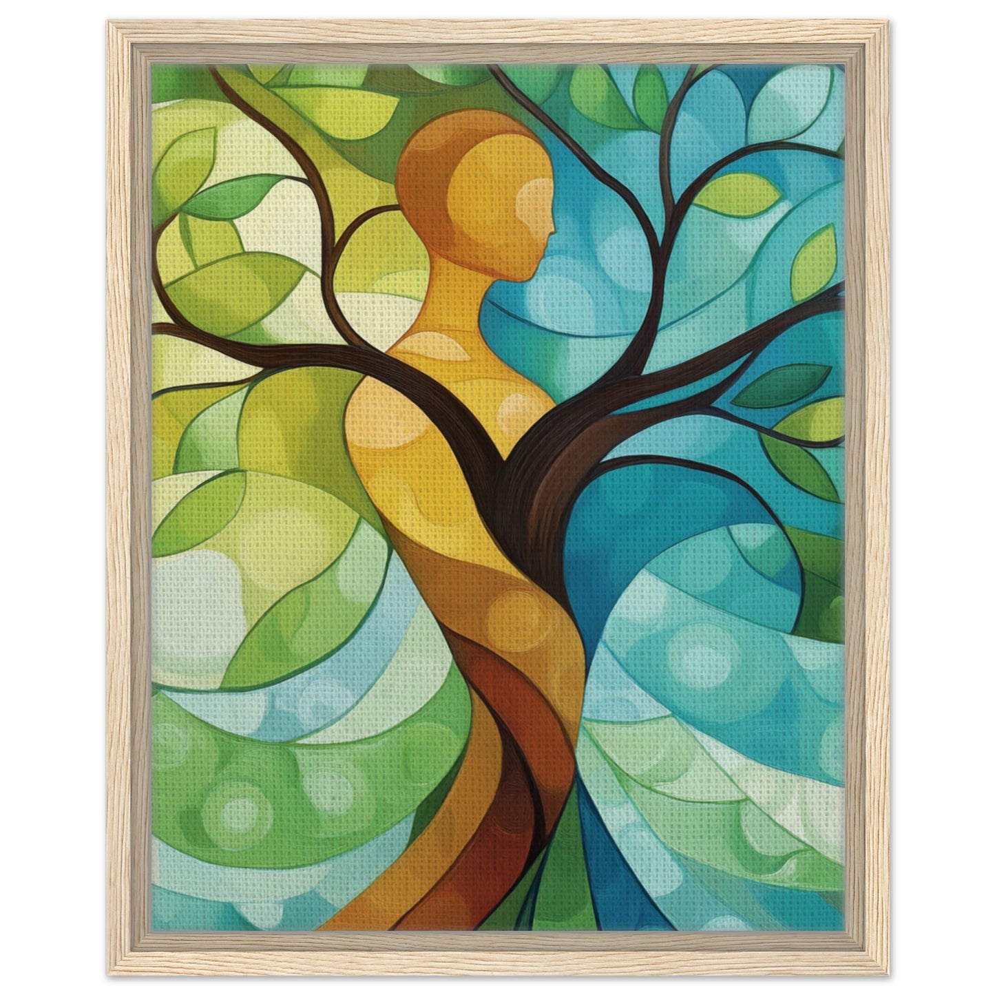 Die Symbiose von Mensch und Natur | Gerahmte Leinwand Holzrahmen 40x50 cm - Pixara