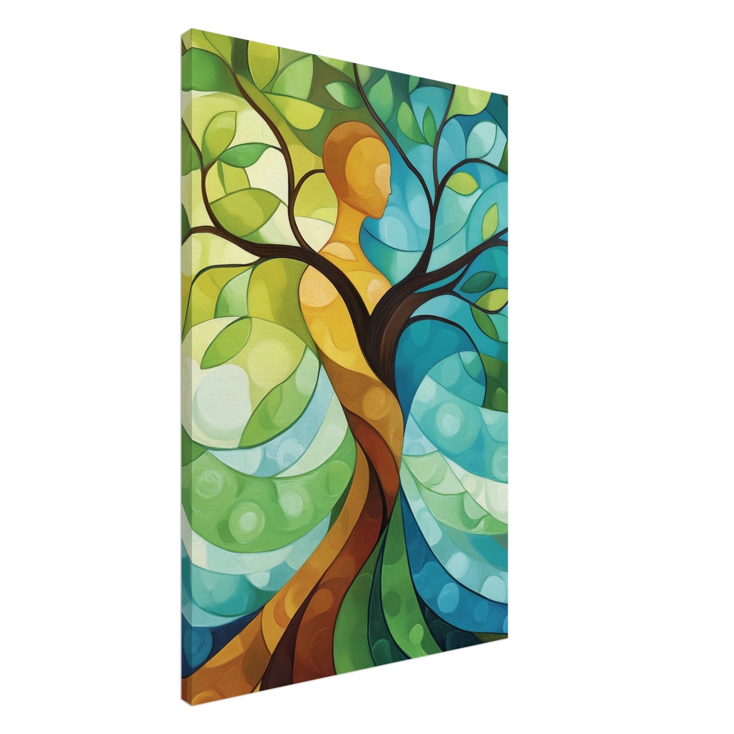 Die Symbiose von Mensch und Natur Leinwand 60x90 cm - Pixara