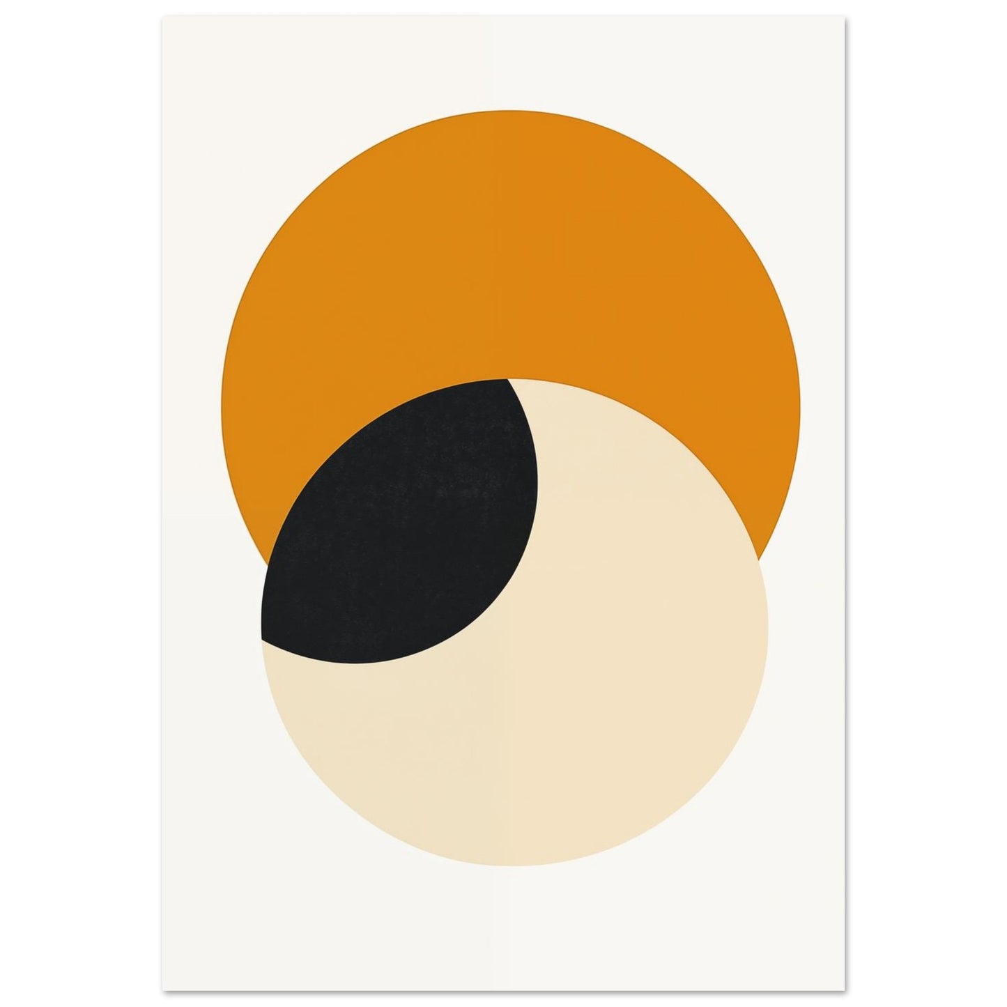 Harmonie der Kreise – Minimalistisches geometrisches Kunstwerk 70x100 cm - Pixara