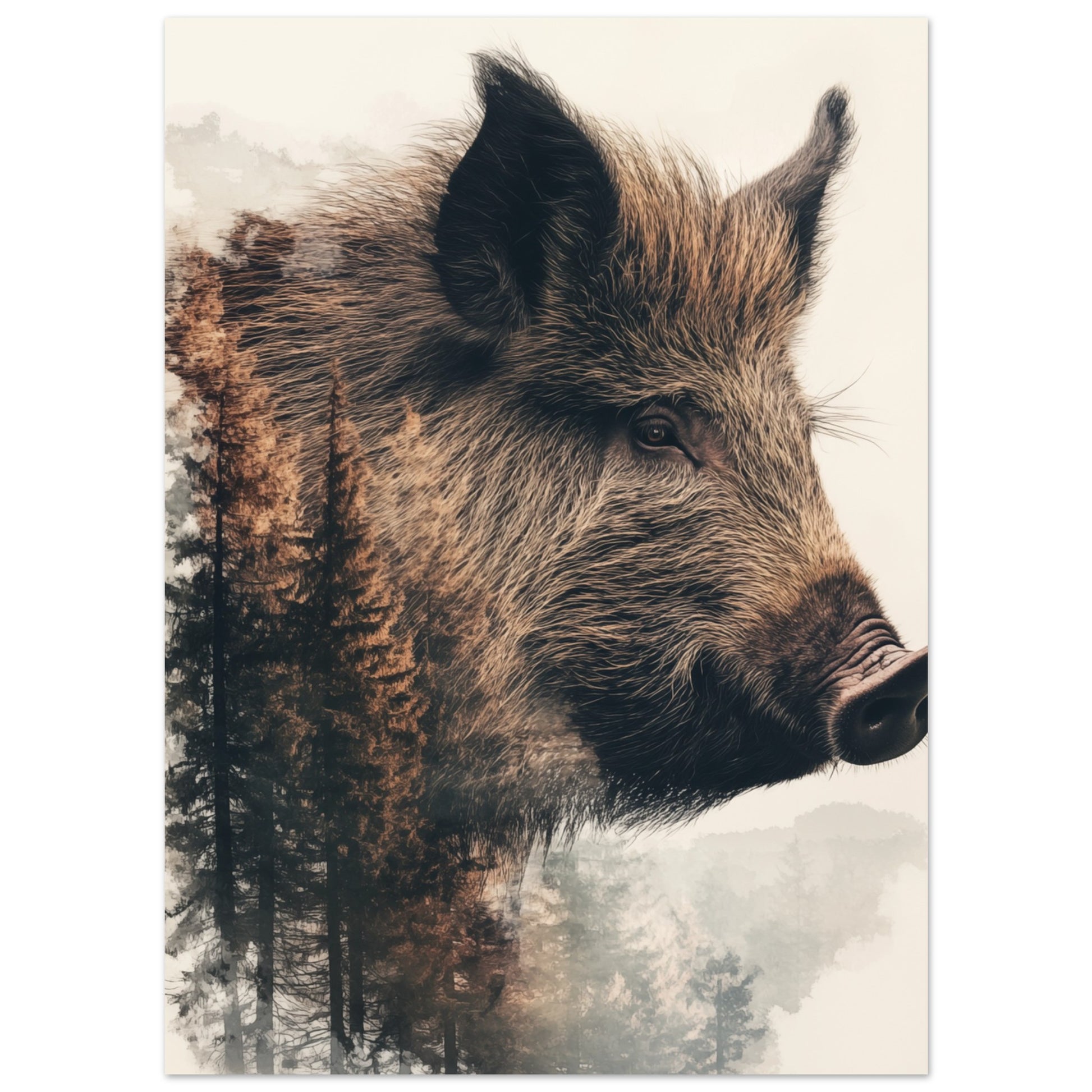 Doppelbelichtung Wildschwein 13x18 cm - Pixara