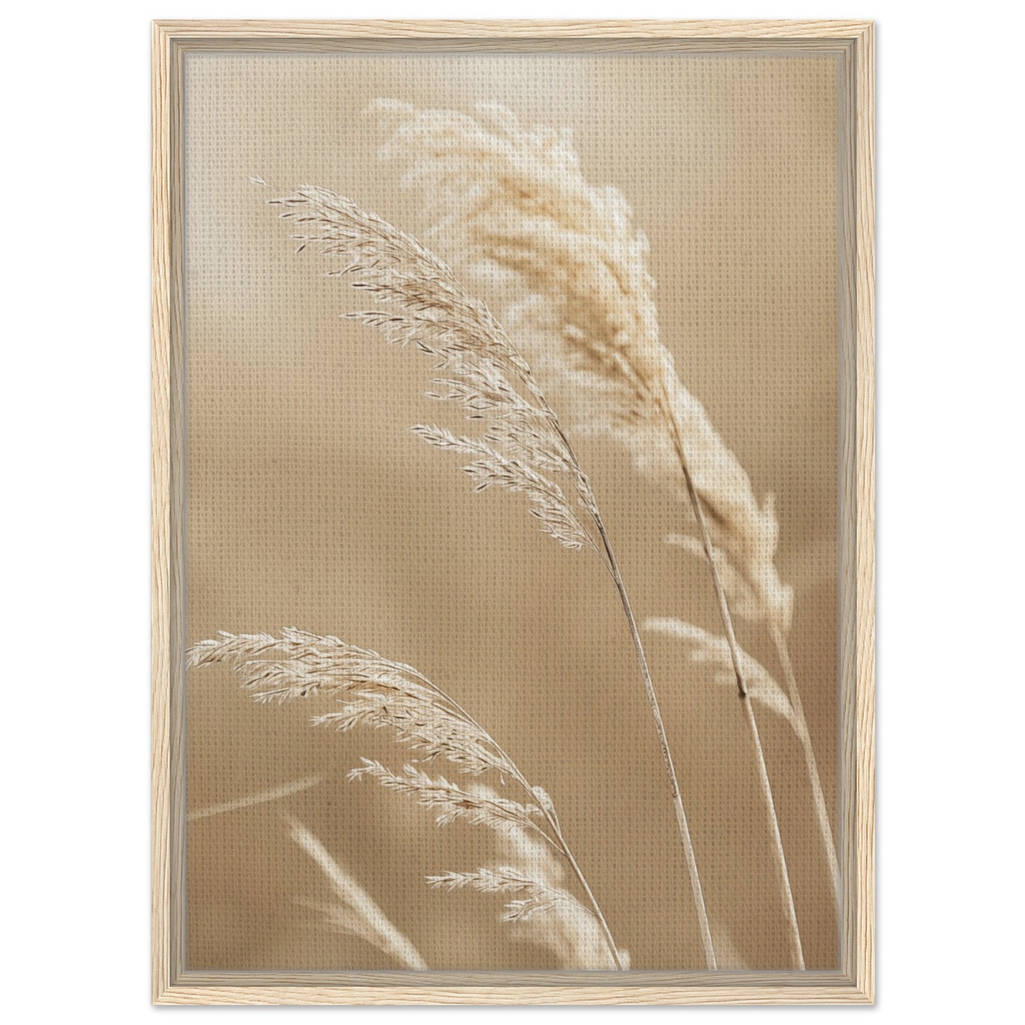 Grashalme im Wind | Gerahmte Leinwand Holzrahmen 50x70 cm - Pixara