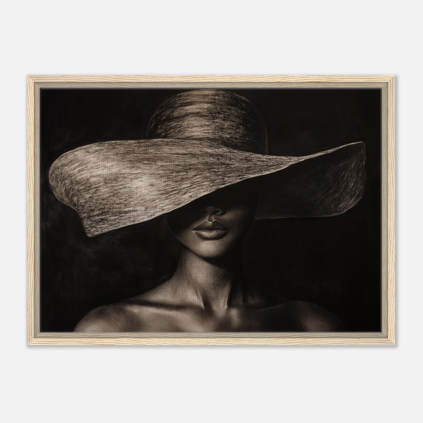 Monochrome Mystik | Gerahmte Leinwand - Pixara