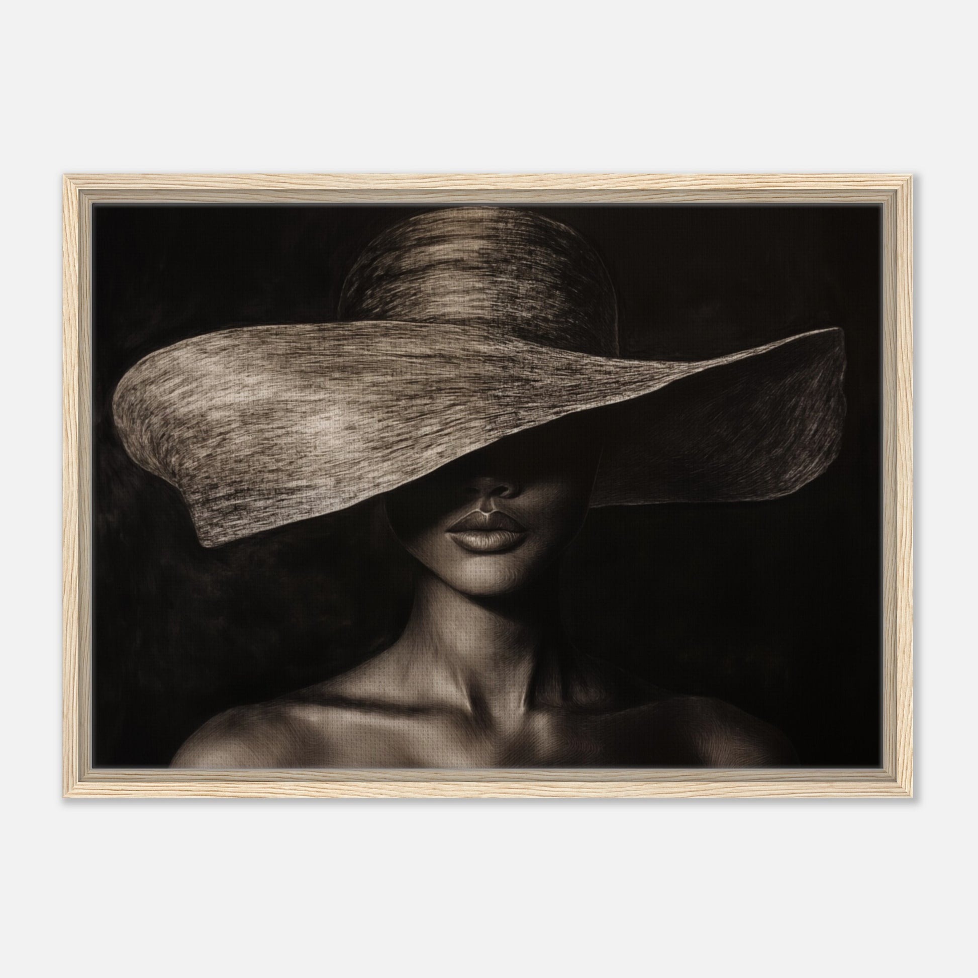 Monochrome Mystik | Gerahmte Leinwand - Pixara