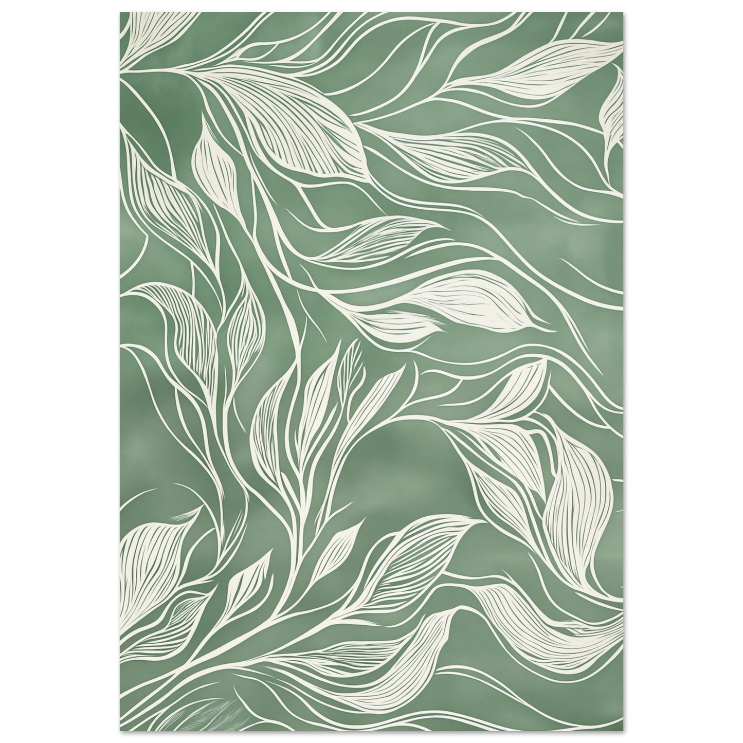 Fließende Eleganz – Abstrakte botanische Linienkunst Poster 70x100 cm - Pixara