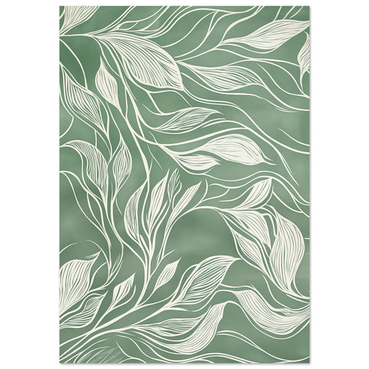 Fließende Eleganz – Abstrakte botanische Linienkunst Poster 70x100 cm - Pixara