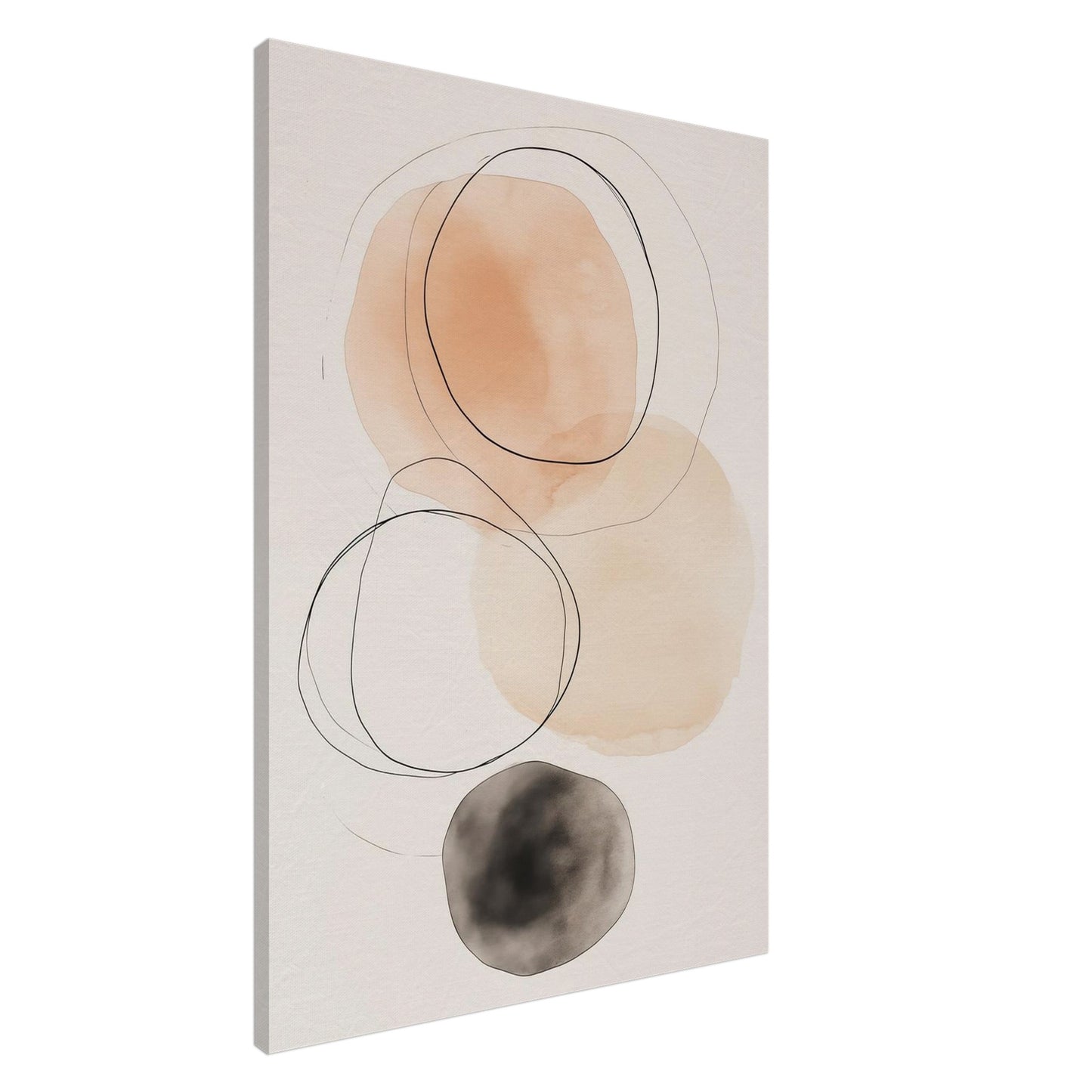 Balance der Kreise – Japandi Minimalismus Leinwand 70x100 cm - Pixara