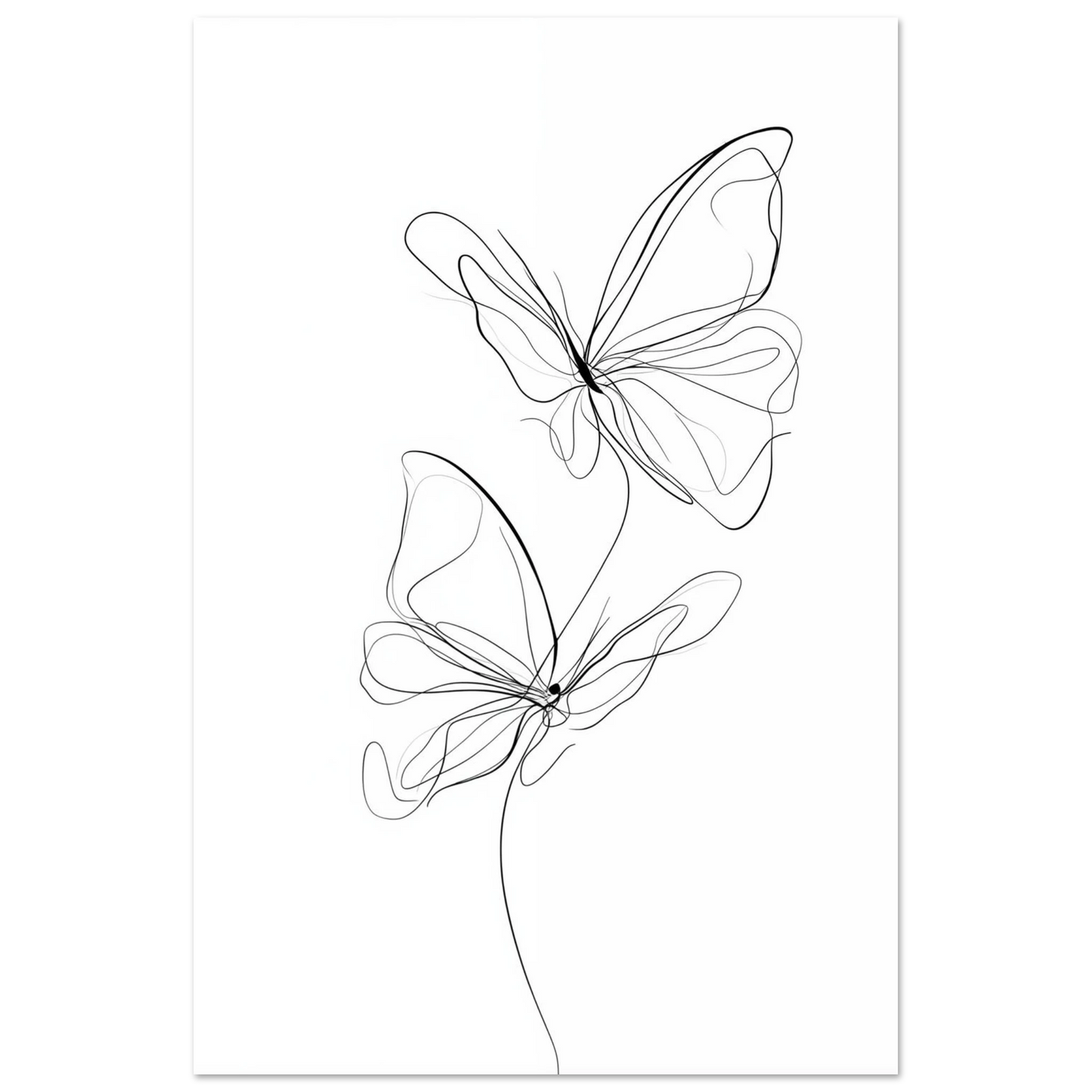 Federleicht – Schmetterlinge in Linie Poster 60x90 cm - Pixara