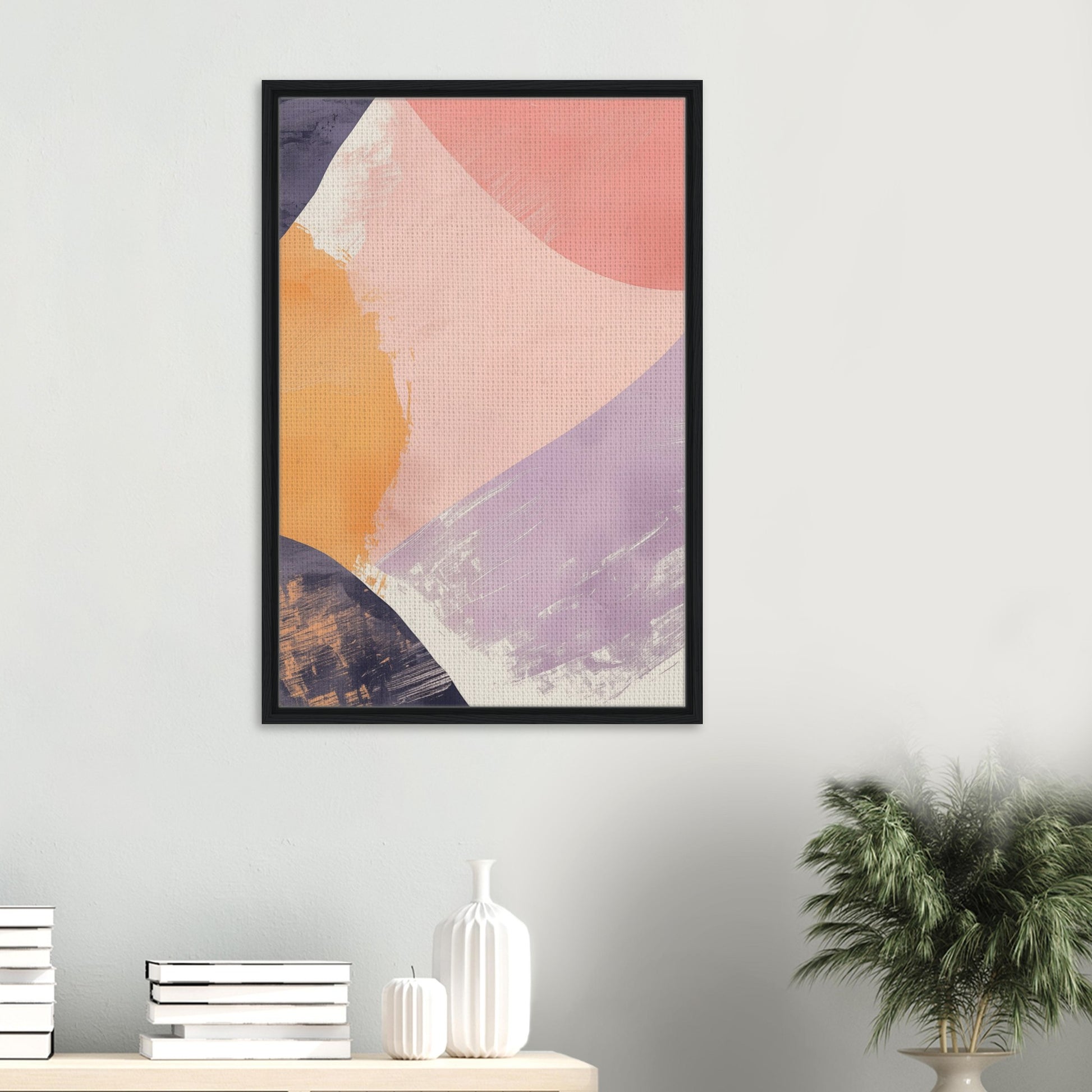 Geometrische Morgenröte | Gerahmte Leinwand - Pixara
