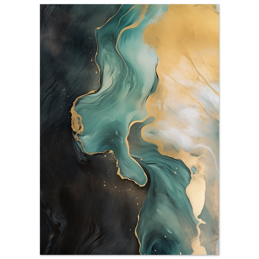 Celestial Aqua Flow Poster 50x70 cm - Pixara