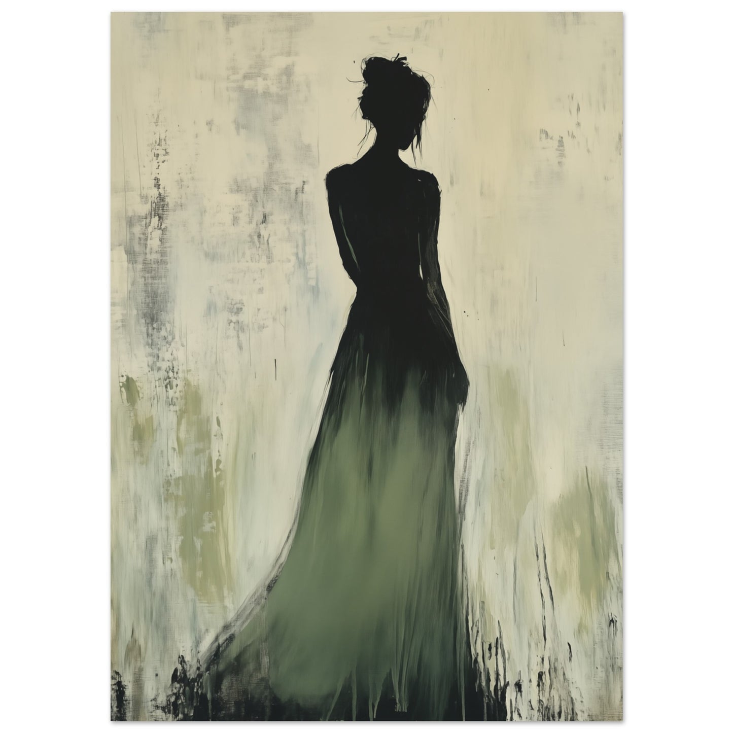 Verborgene Eleganz – Silhouette im abstrakten Stil 13x18 cm - Pixara