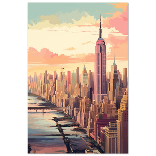 New York in Pastell Poster 60x90 cm - Pixara