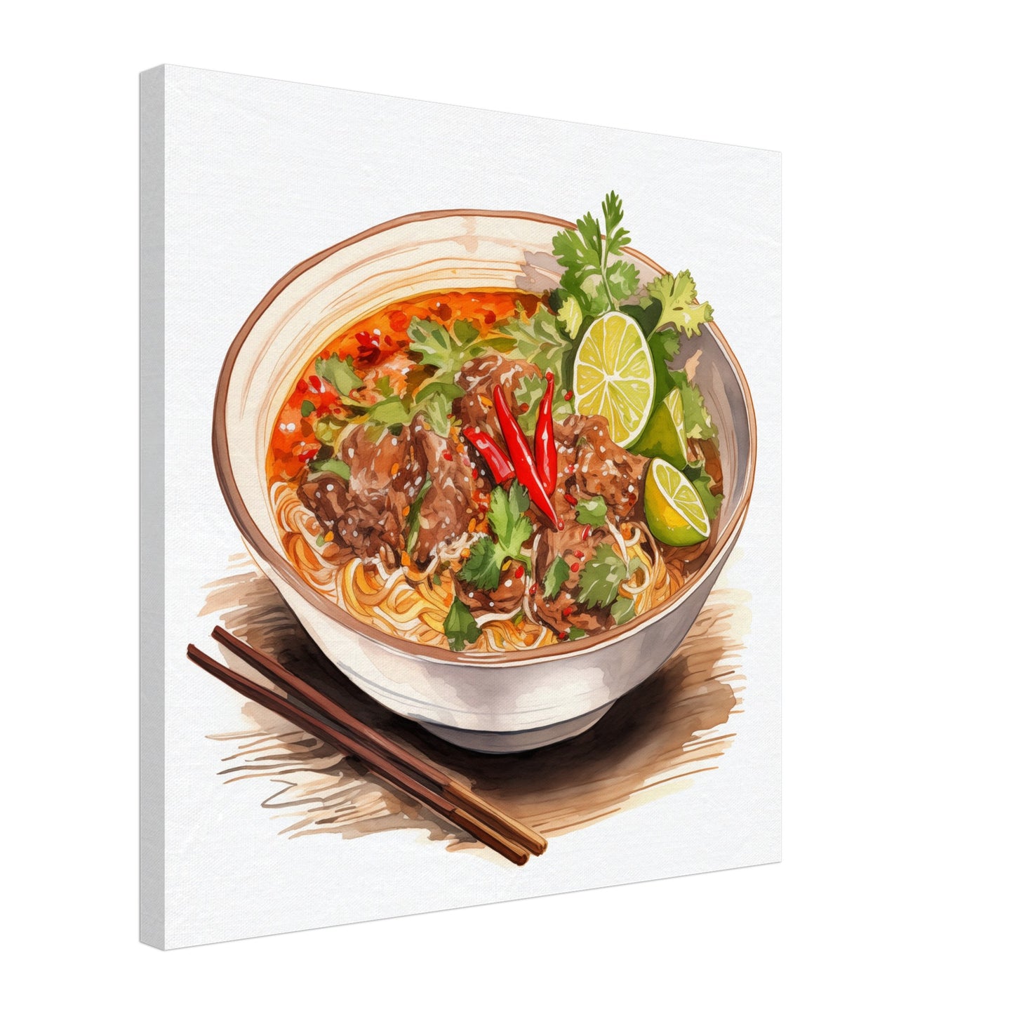 Thailändische Nudelsuppe Leinwand 50x50 cm - Pixara