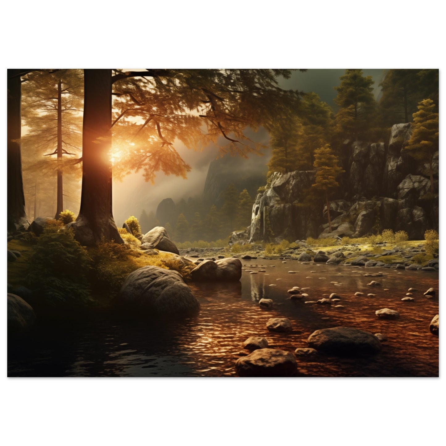 Herbstliche Reflexion Poster 50x70 cm - Pixara