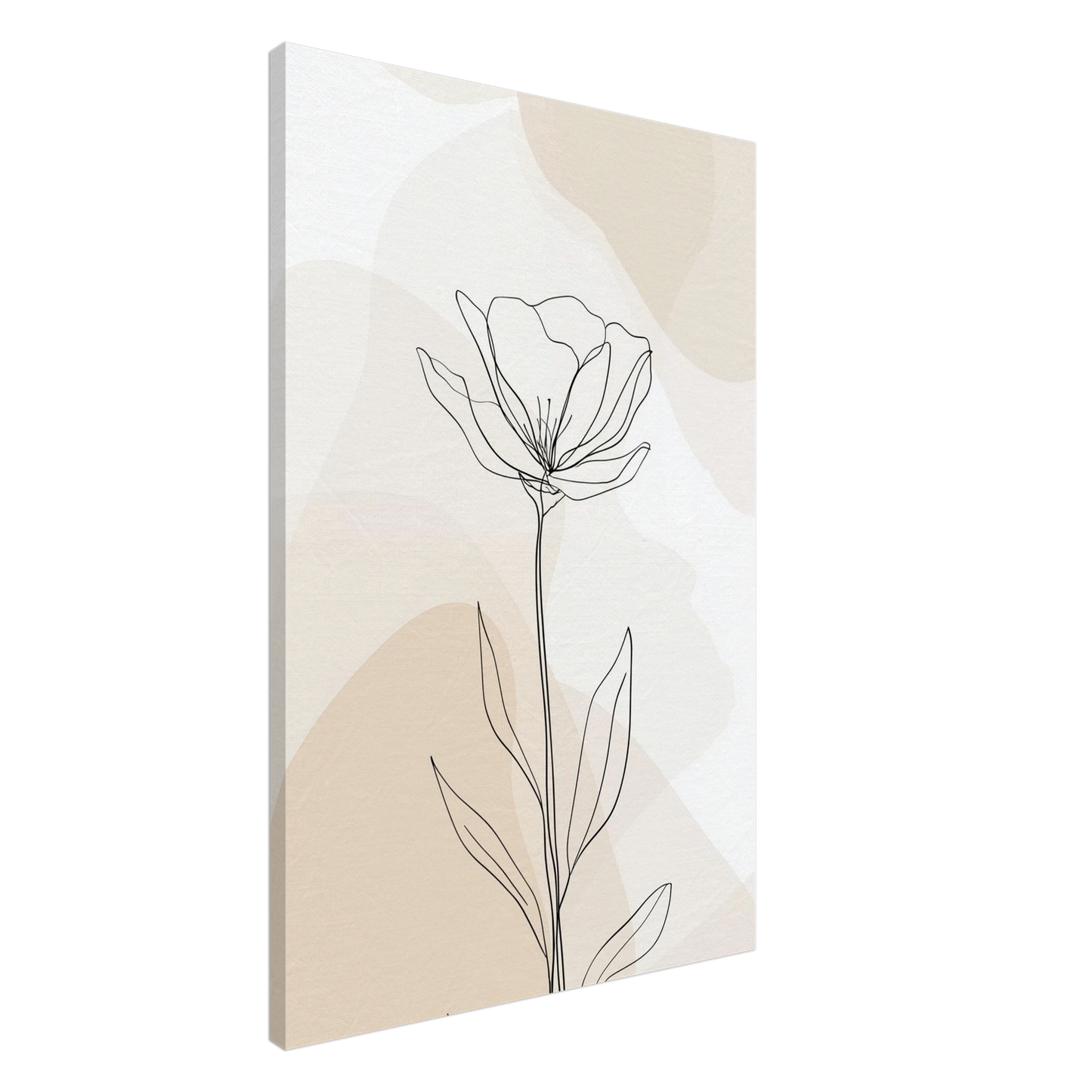 Minimalistische Blumenzeichnung Leinwand 60x90 cm - Pixara