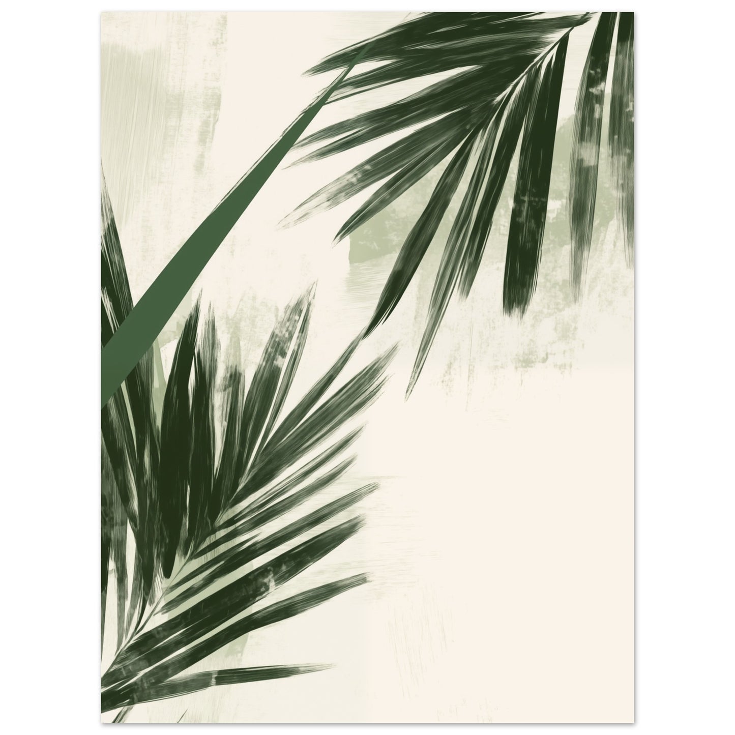 Tropische Harmonie – Minimalistische Palmblätter Poster 30x40 cm - Pixara