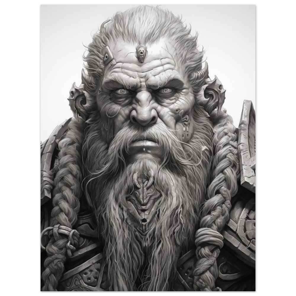 "Throrik Eisenbart" Schamane aus dem Bergreich 30x40 cm - Pixara
