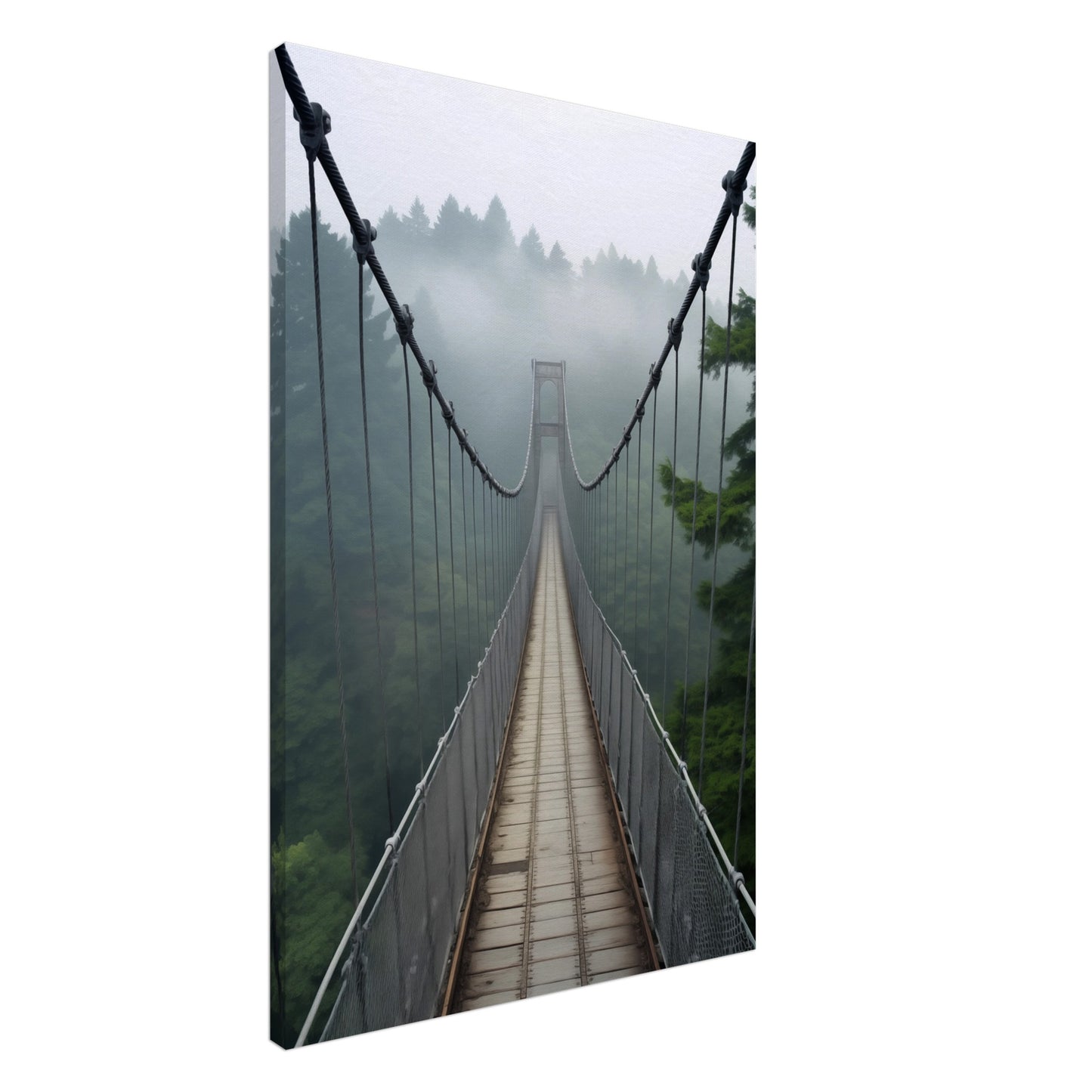 Nebelbrücke Leinwand 60x90 cm - Pixara